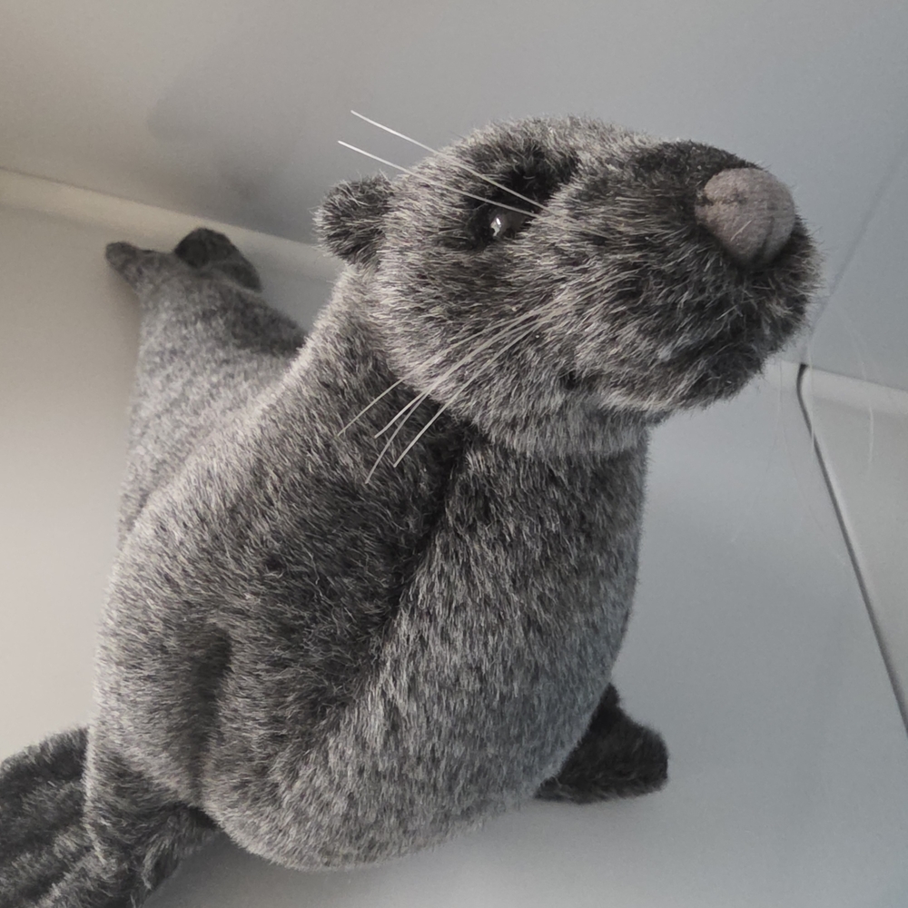 Gray Plush Seal Stuffed Animal - Soft Toy for Small Pets By HANSA CREATIONS